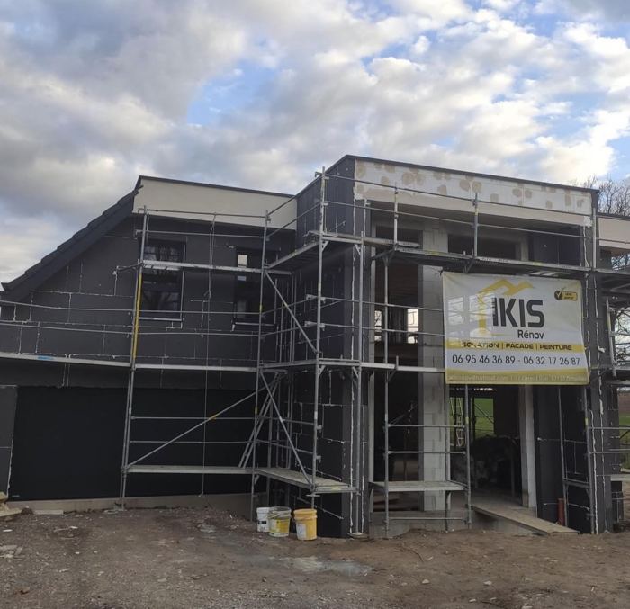Isolation par l'extérieur, Batzendorf : pendant travaux