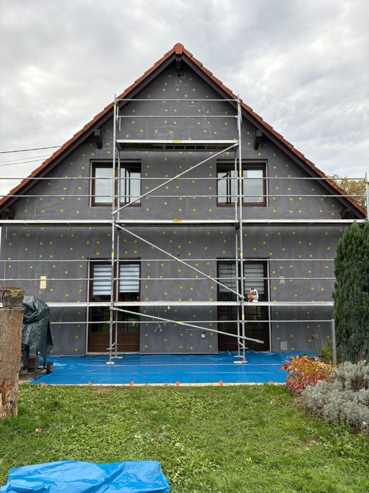 Isolation par l'extérieur, Gundershoffen : pendant travaux