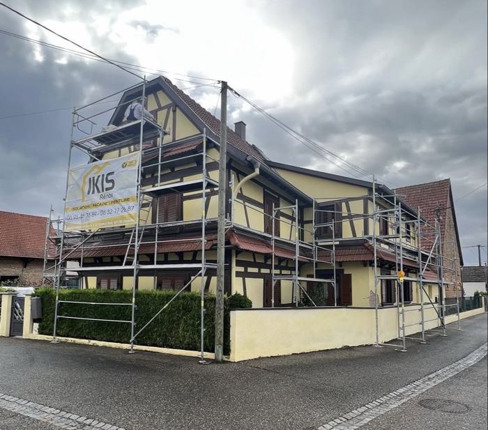 Ravalement maison à colombages, Stattmatten : pendant travaux