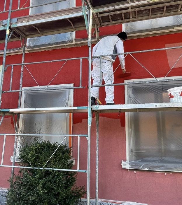 Peinture de façade, Zinswiller : pendant travaux